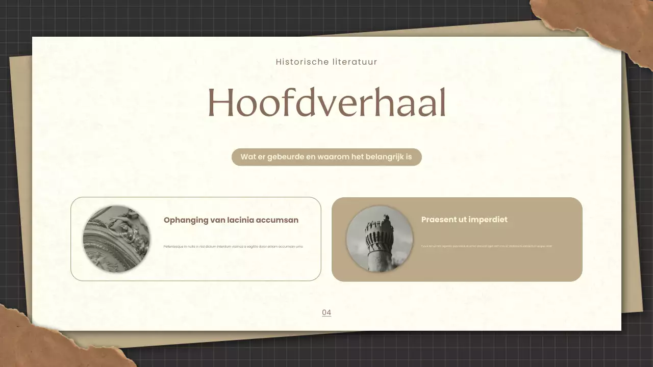 Gouden Vintage Geschiedenis Literatuur Presentatie