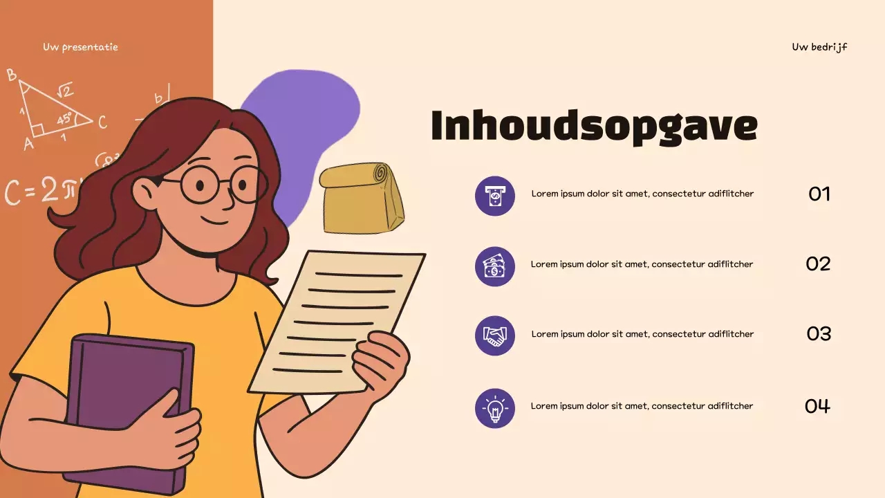 Paarse trendy budgettering infographic presentatie