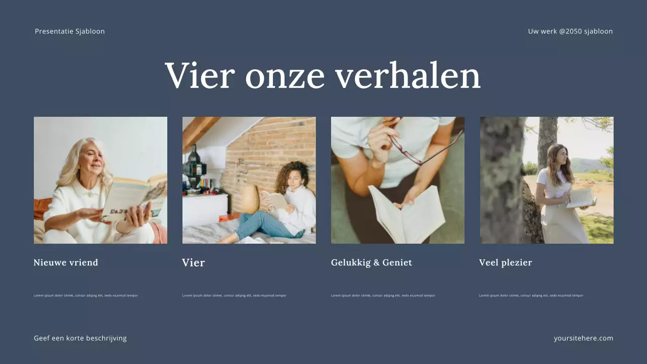 Grijze moderne vertelpresentatie