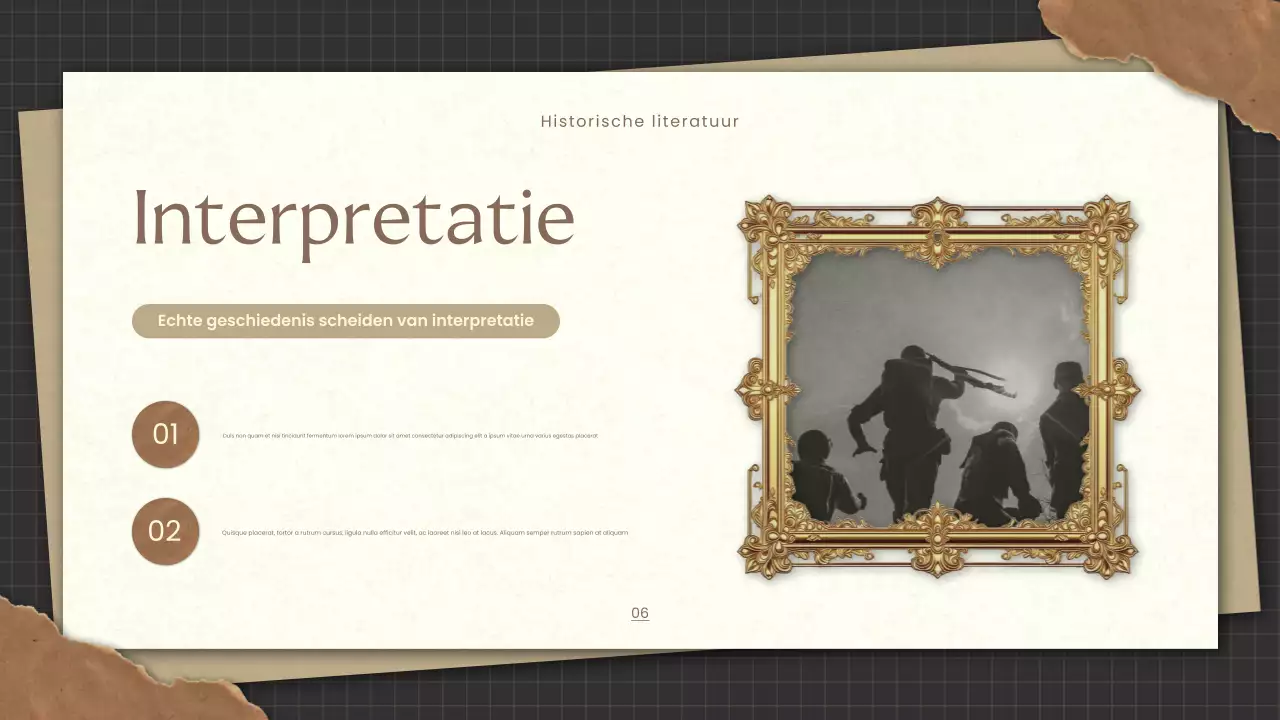 Gouden Vintage Geschiedenis Literatuur Presentatie