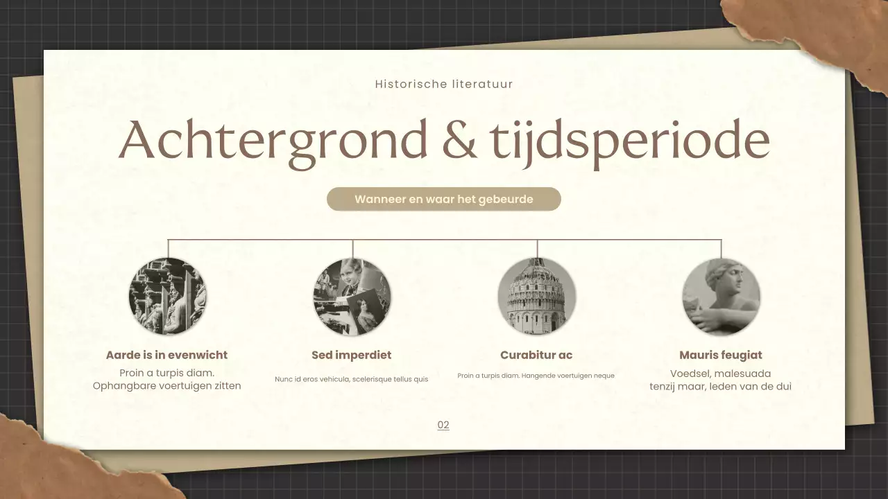 Gouden Vintage Geschiedenis Literatuur Presentatie