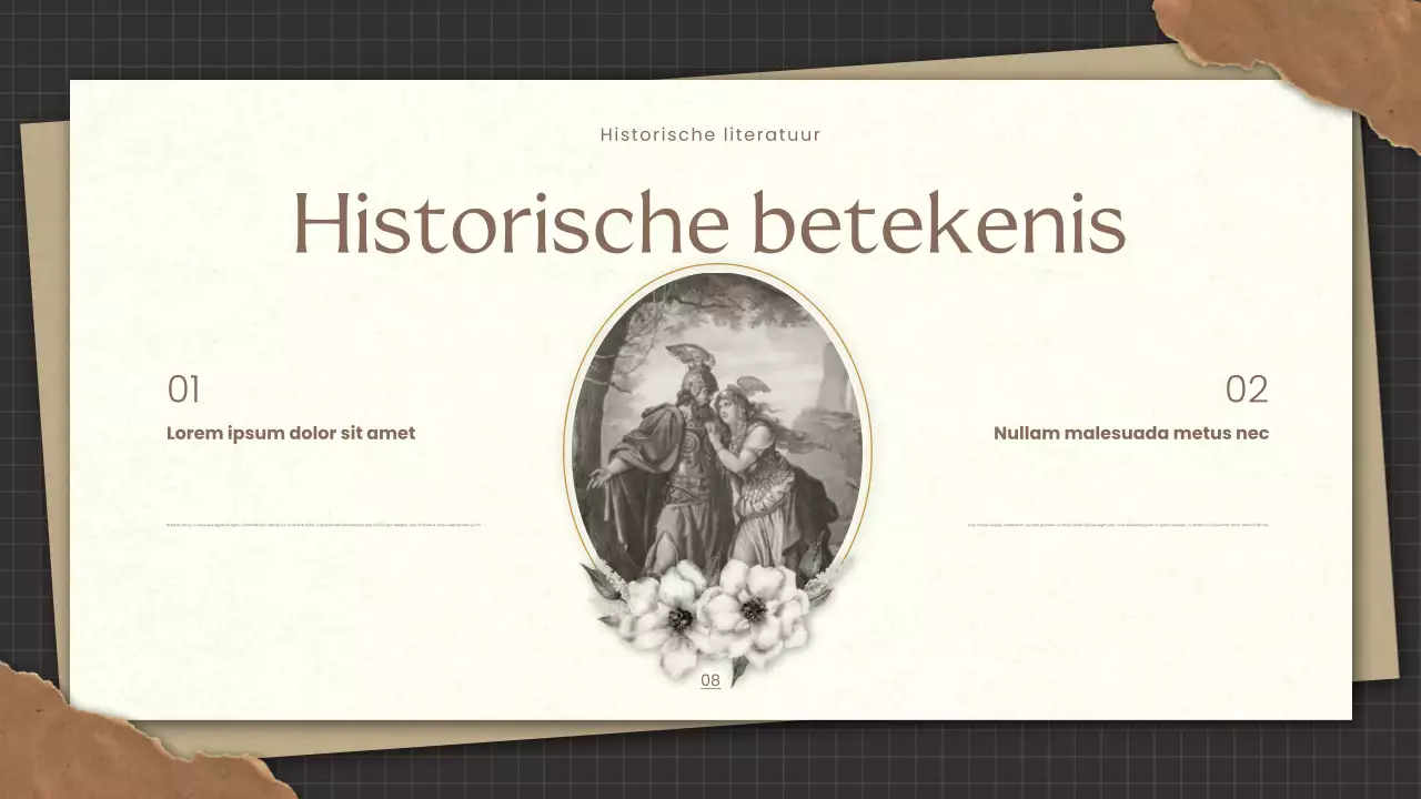 Gouden Vintage Geschiedenis Literatuur Presentatie