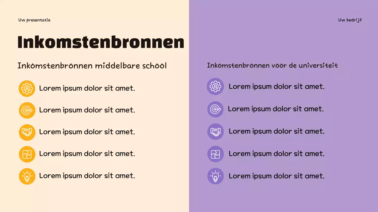 Paarse trendy budgettering infographic presentatie