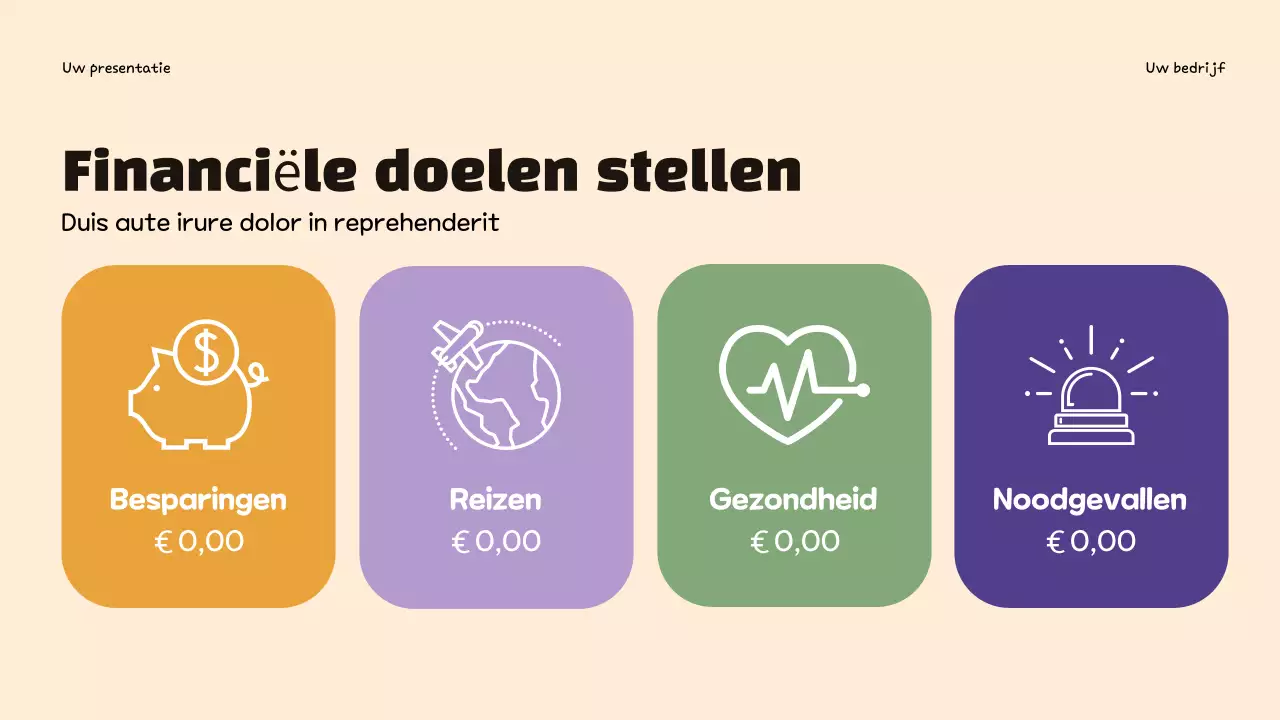 Paarse trendy budgettering infographic presentatie