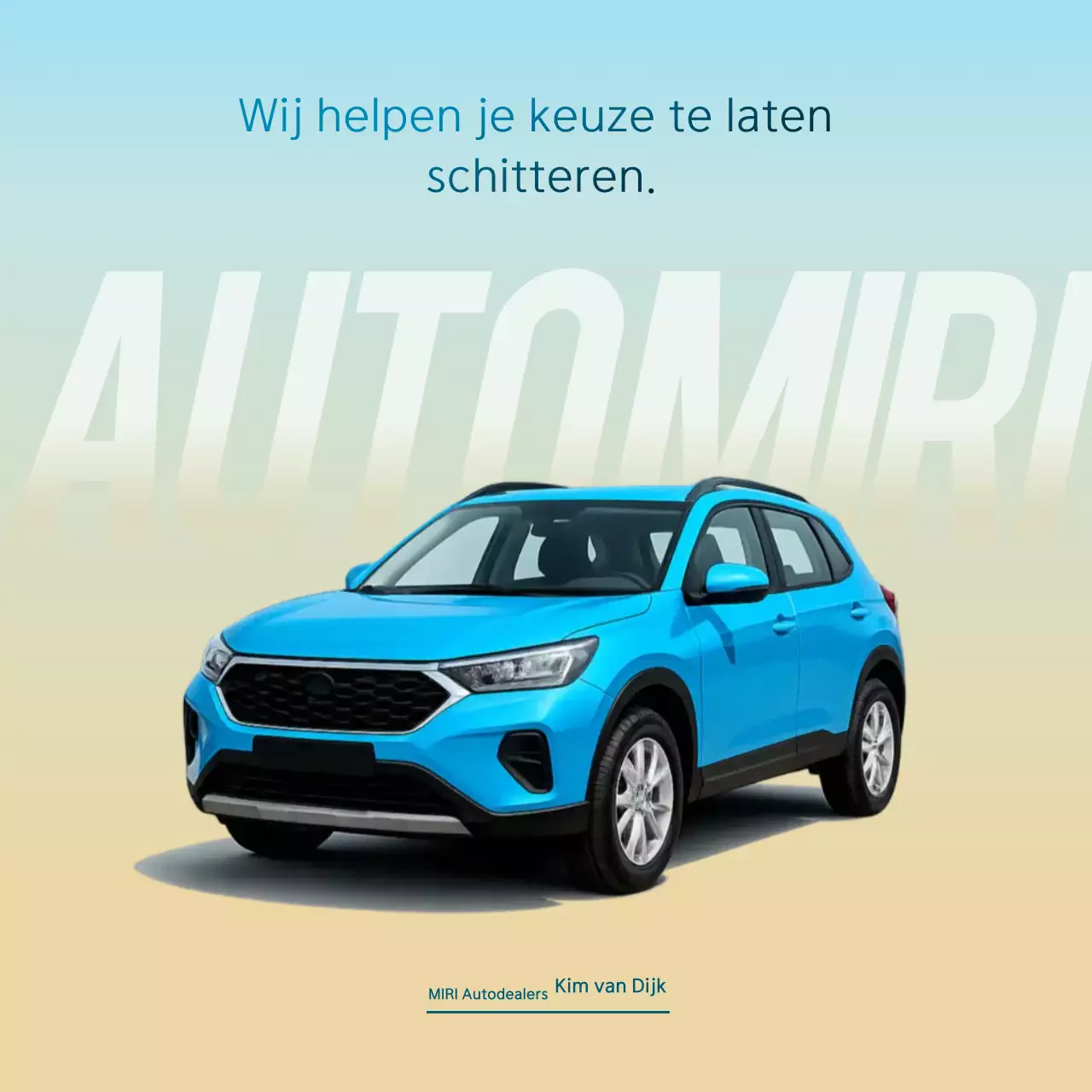 Hemelsblauwe moderne auto-advertentie