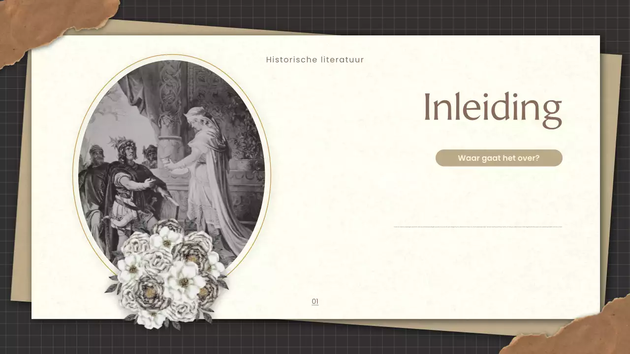 Gouden Vintage Geschiedenis Literatuur Presentatie