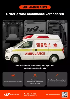 Zwarte moderne medische noodadvertentie