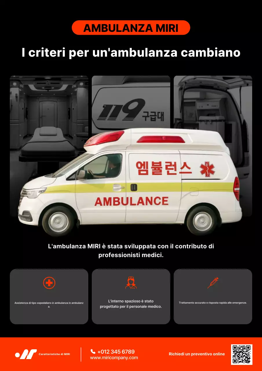 Pubblicità medica di emergenza moderna nera