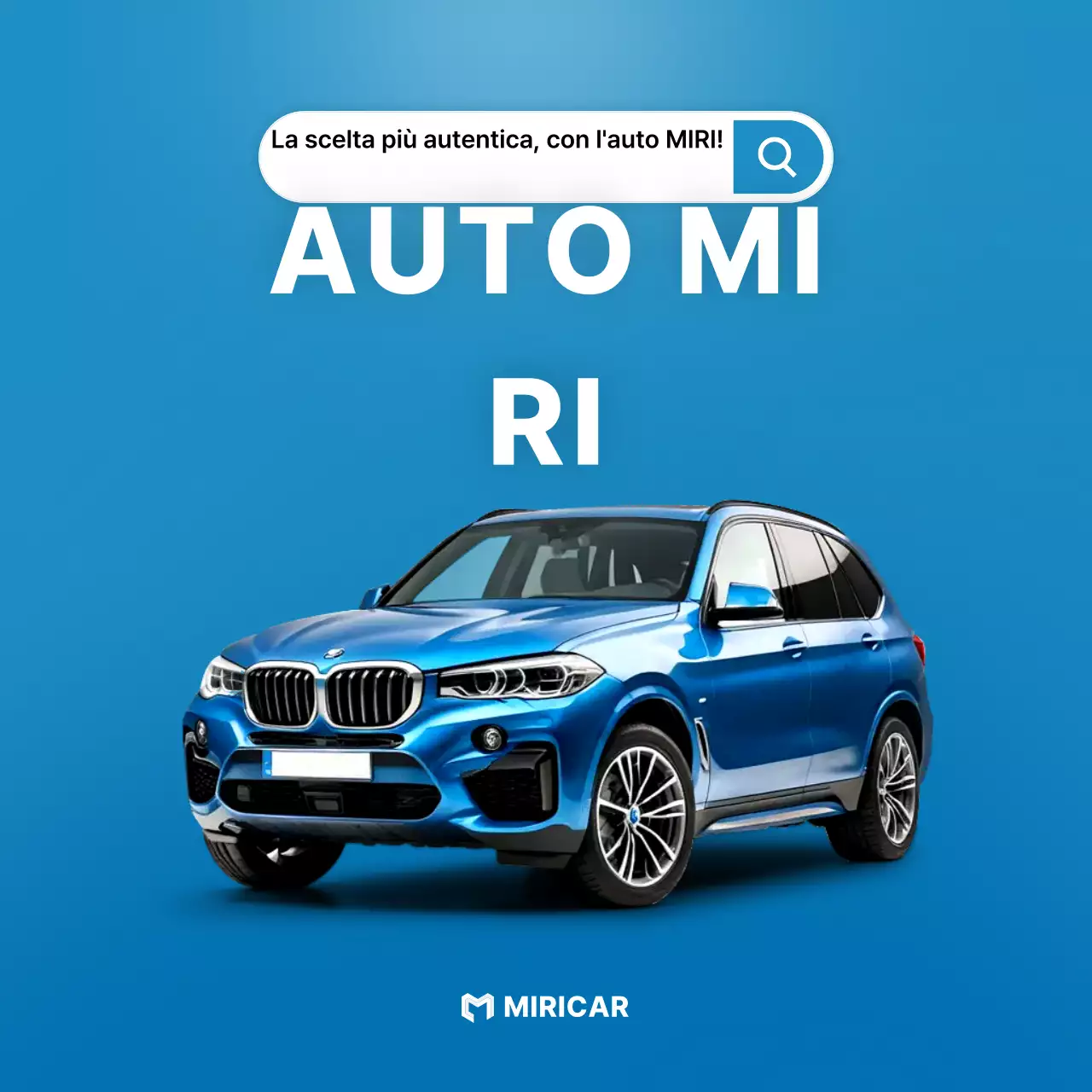 Pubblicità di auto moderna blu