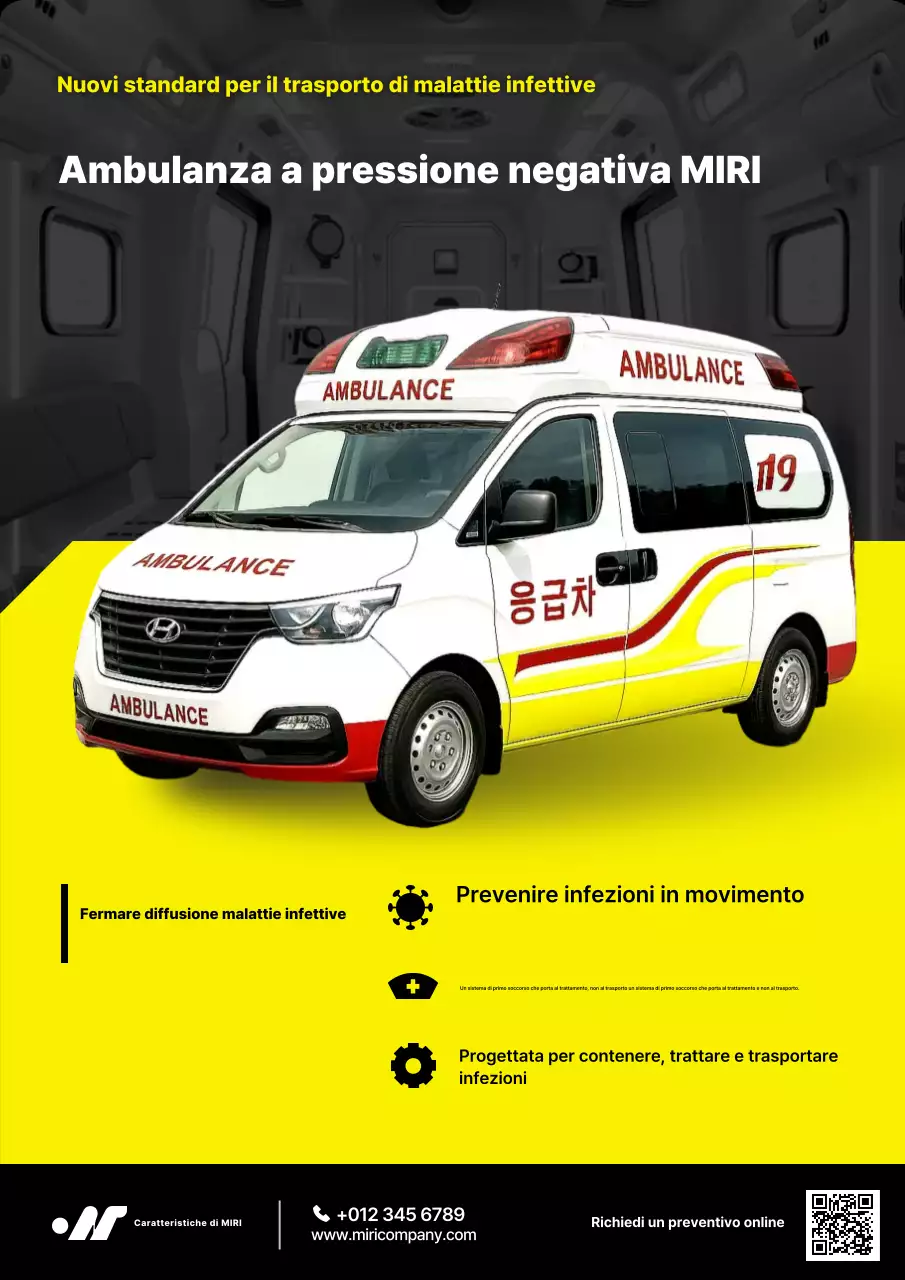 Pubblicità di ambulanza evidenziata in giallo