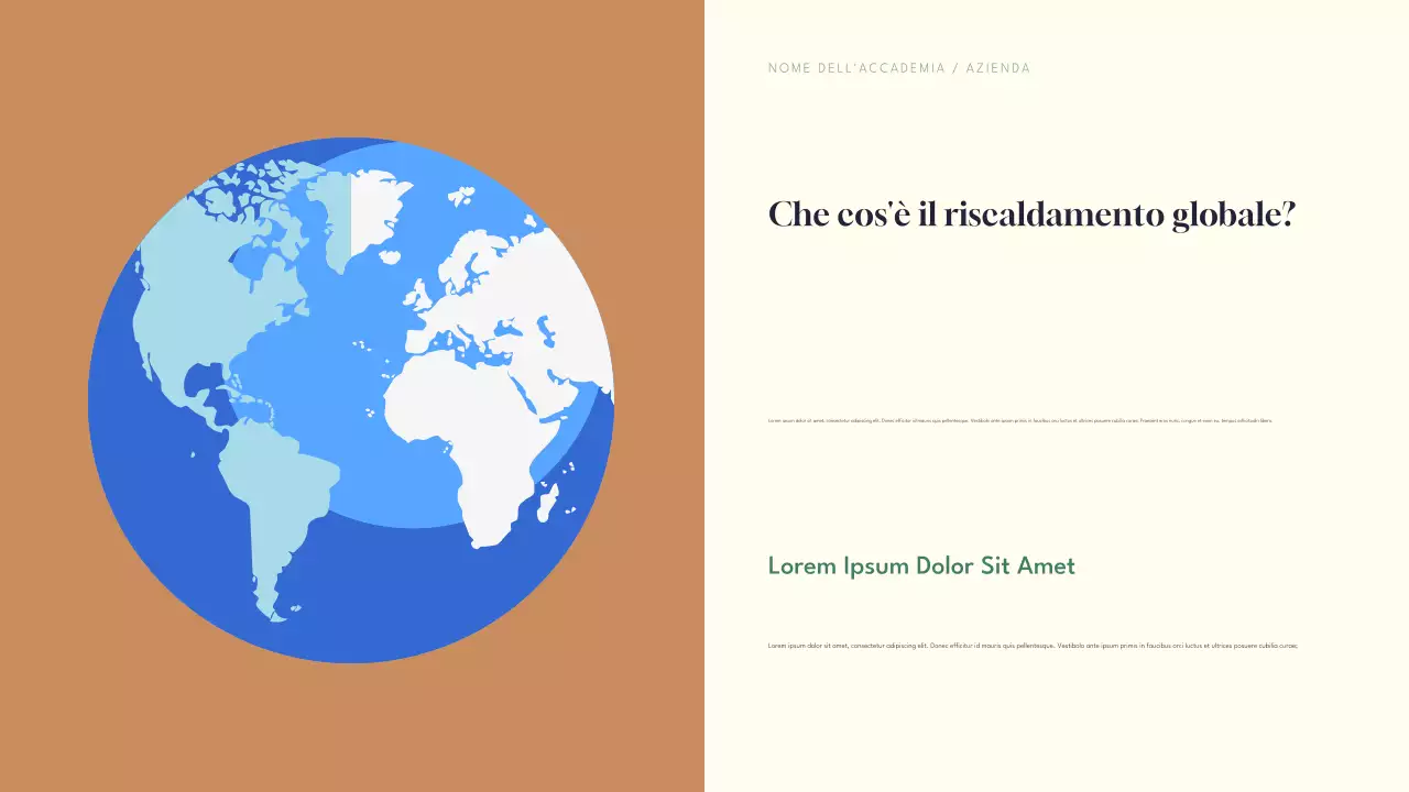 Presentazione infografica sul riscaldamento globale