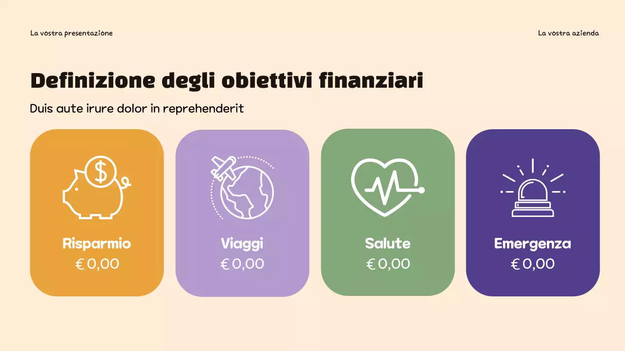 Presentazione infografica del budget di tendenza viola