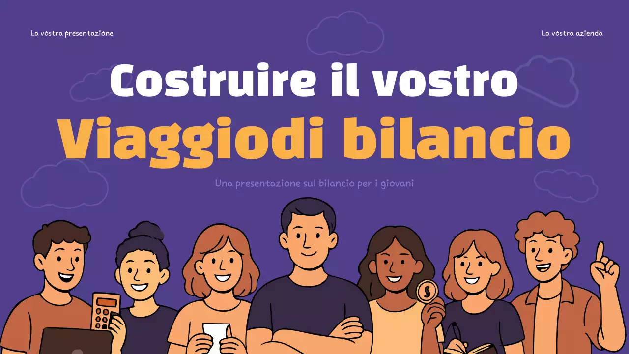 Presentazione infografica del budget di tendenza viola