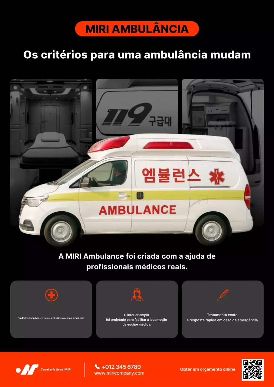 Anúncio Médico de Emergência Moderno Preto
