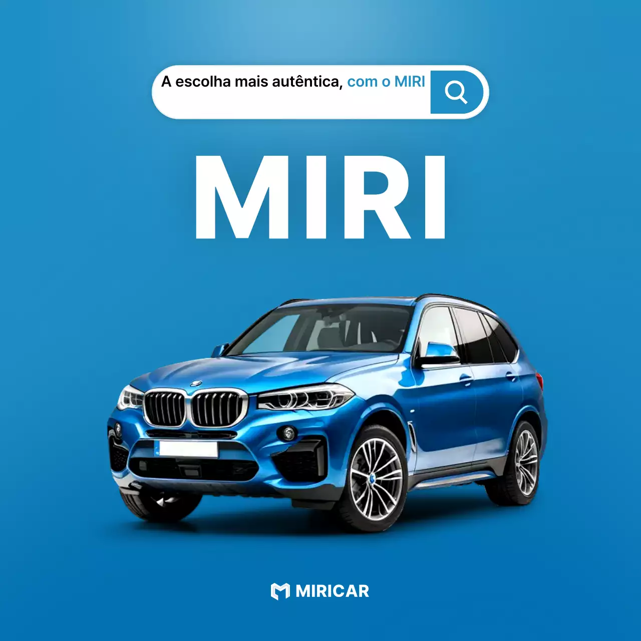 Anúncio de carro moderno azul