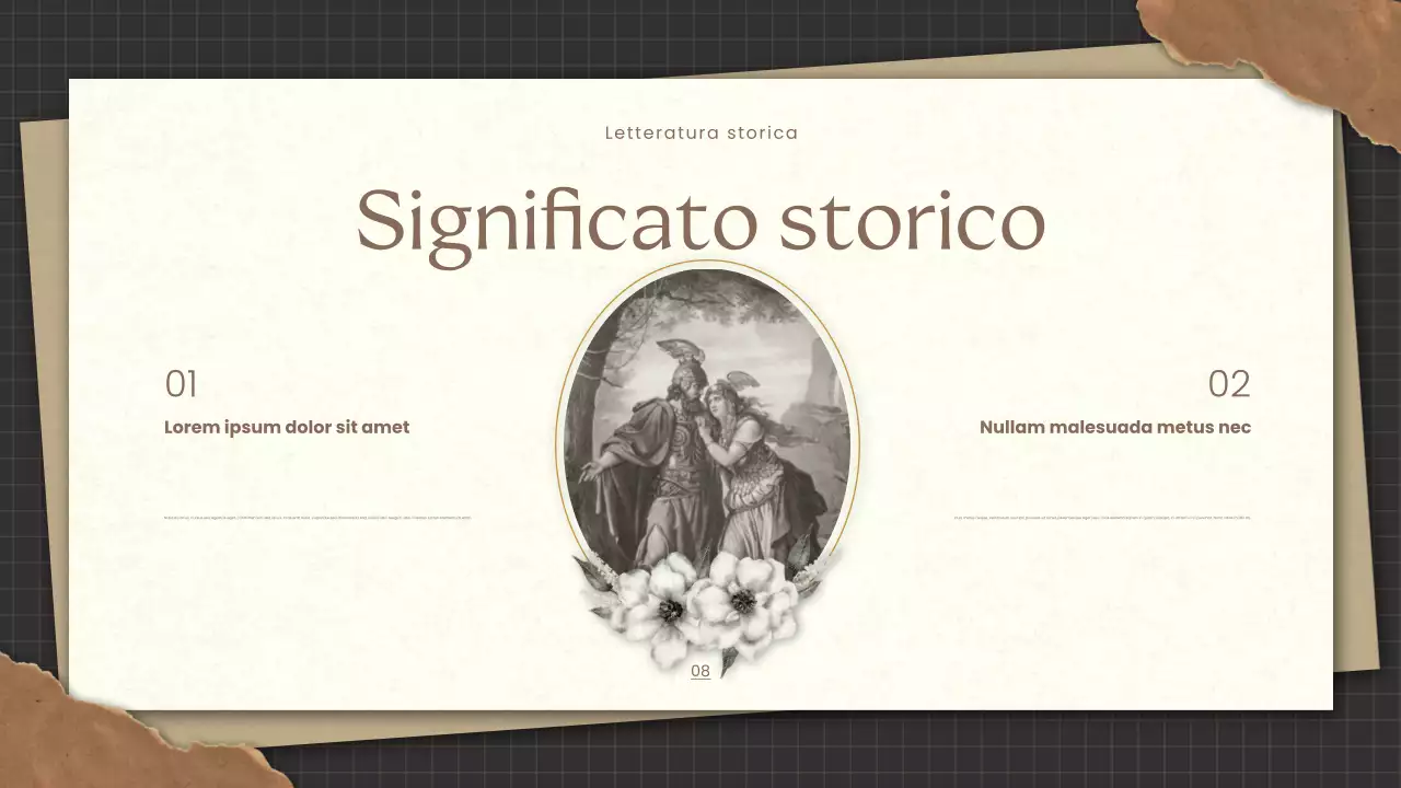Presentazione della letteratura storica d'epoca dell'oro