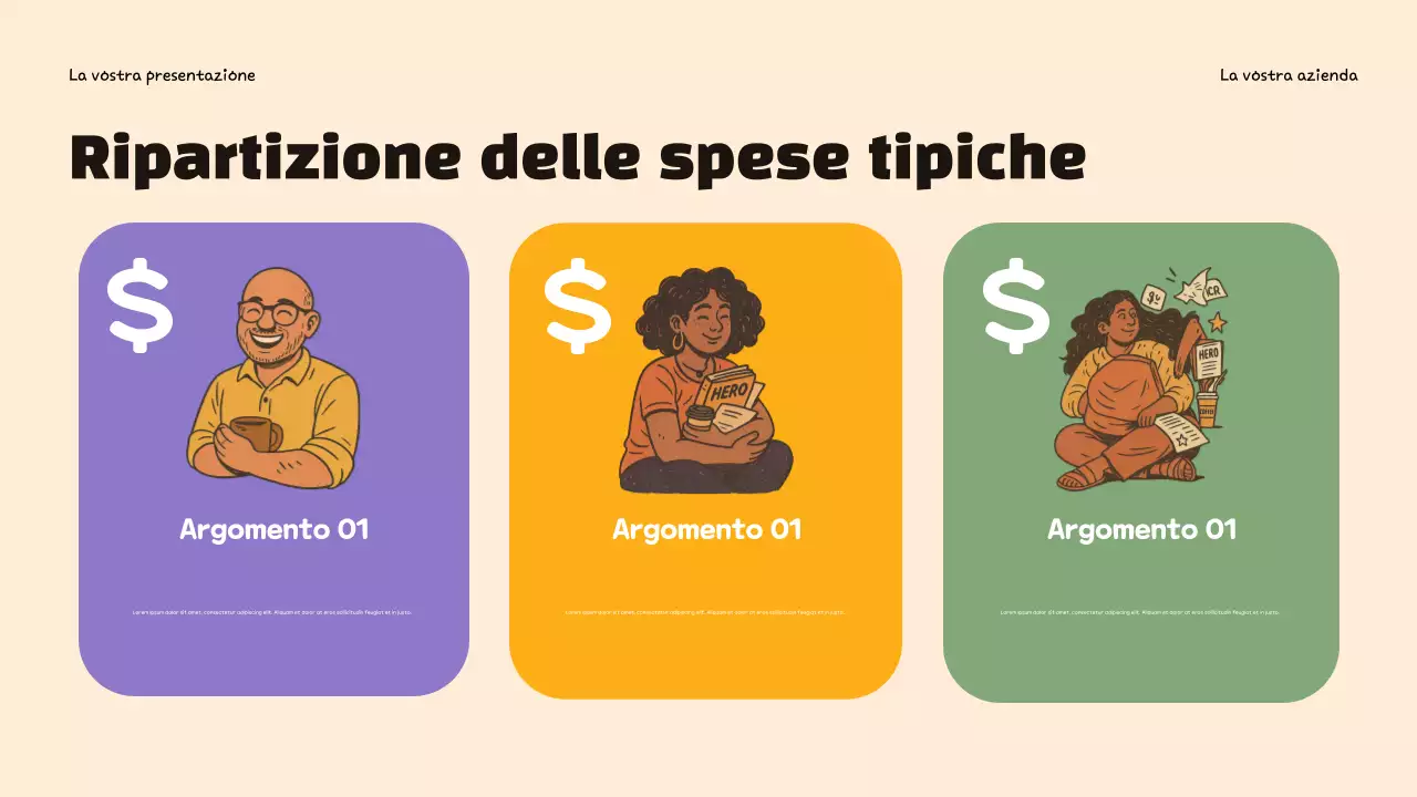 Presentazione infografica del budget di tendenza viola
