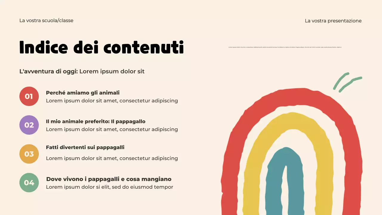 Presentazione del modello di animali giocosi