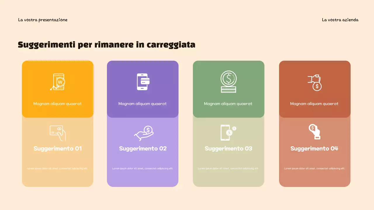 Presentazione infografica del budget di tendenza viola
