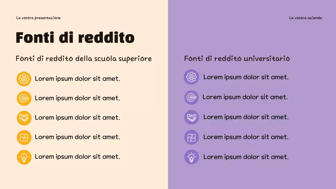 Presentazione infografica del budget di tendenza viola