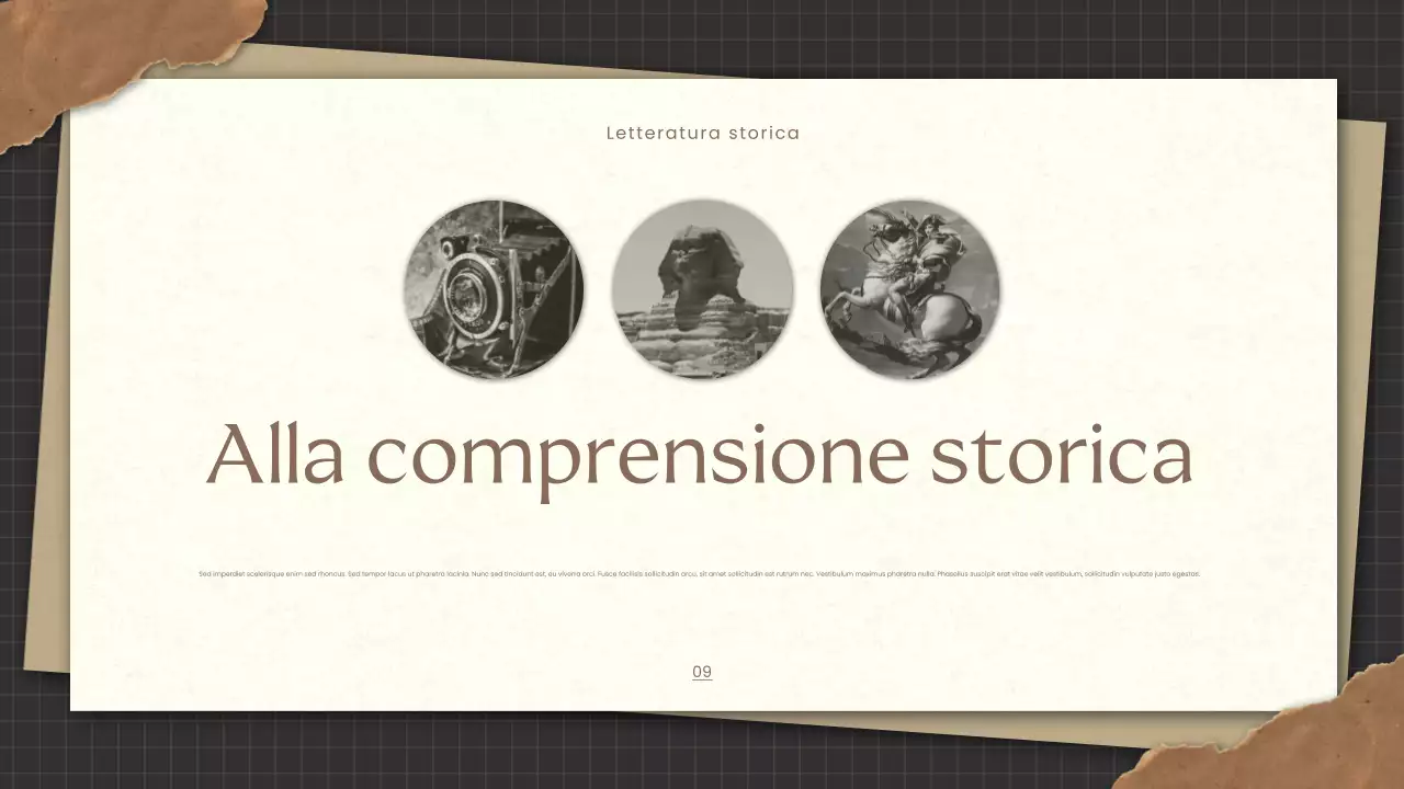 Presentazione della letteratura storica d'epoca dell'oro