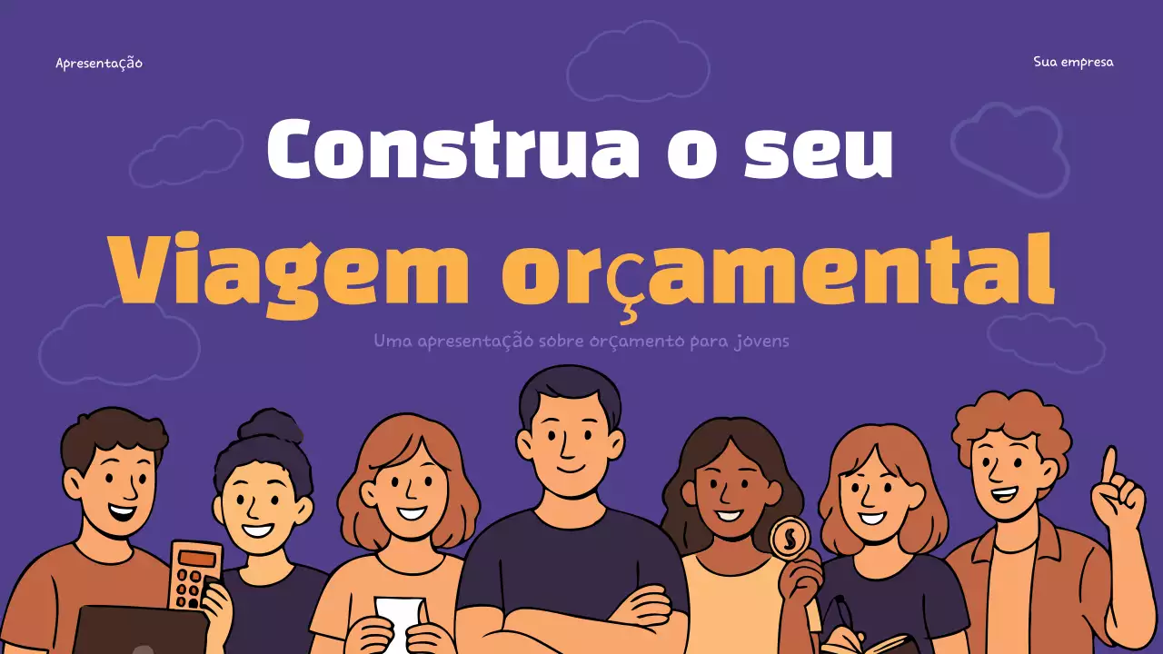Apresentação de infográfico de orçamento da moda roxa