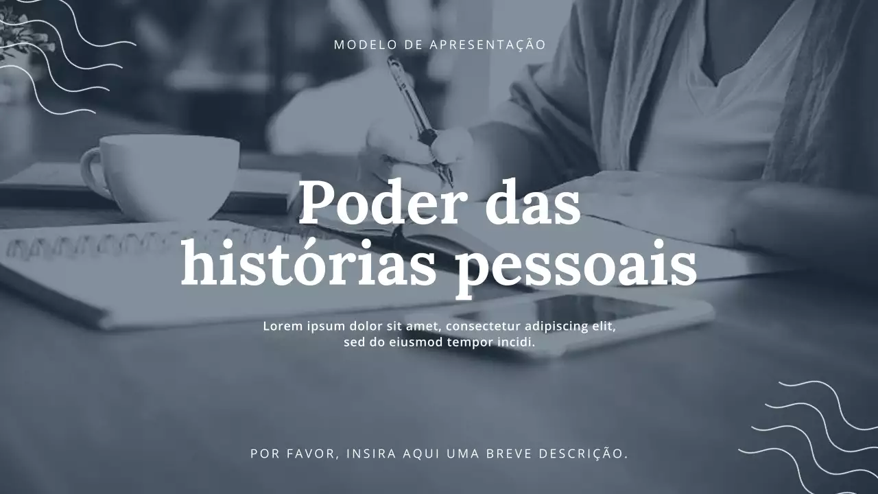 Apresentação de Narrativa Moderna em Cinza