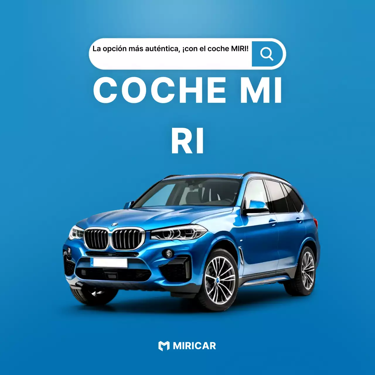 Anuncio de coche moderno azul