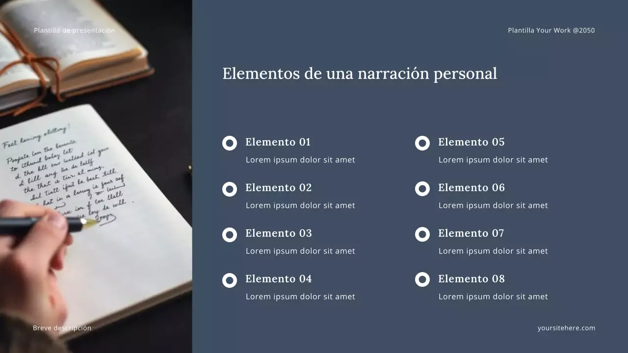 Presentación de narrativa moderna en gris