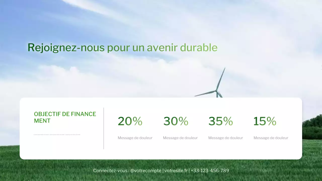 Présentation du dégradé vert moderne sur la durabilité
