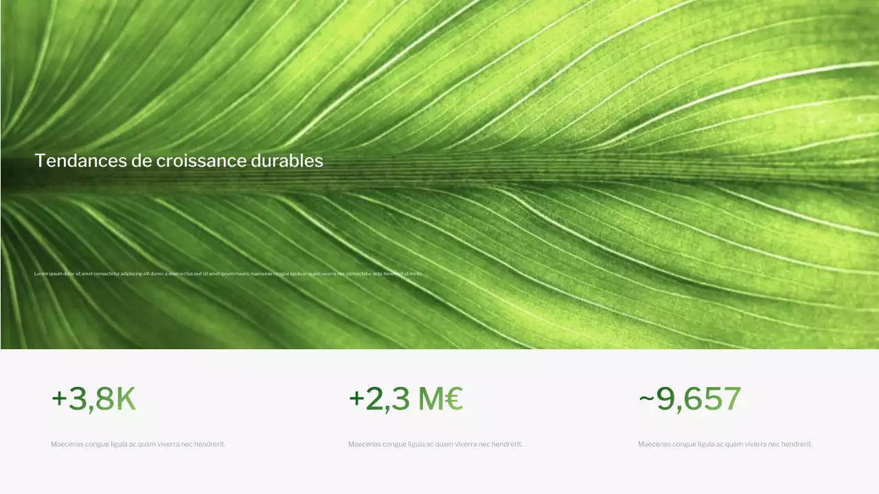 Présentation du dégradé vert moderne sur la durabilité