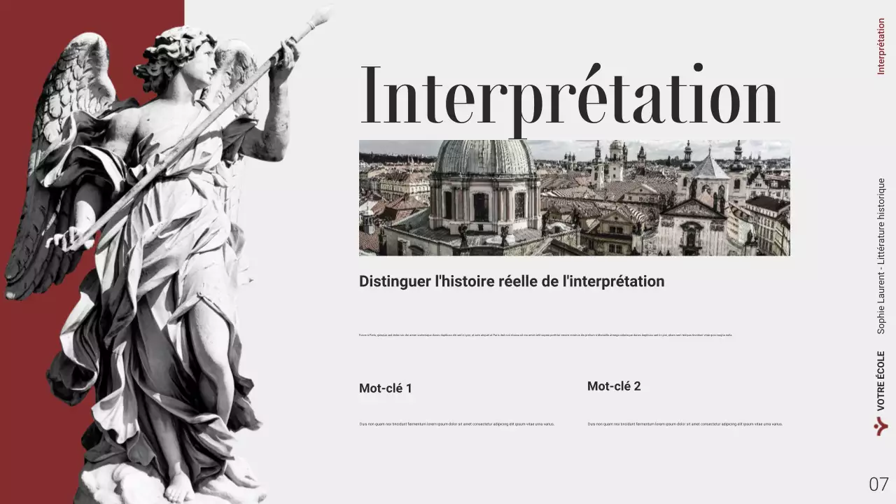 Présentation Web sur la littérature historique moderne