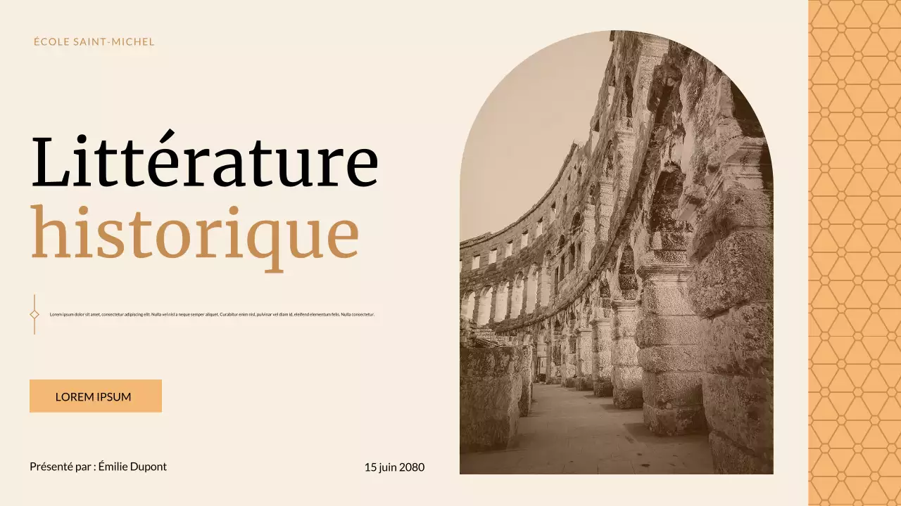 Présentation des études historiques classiques beiges