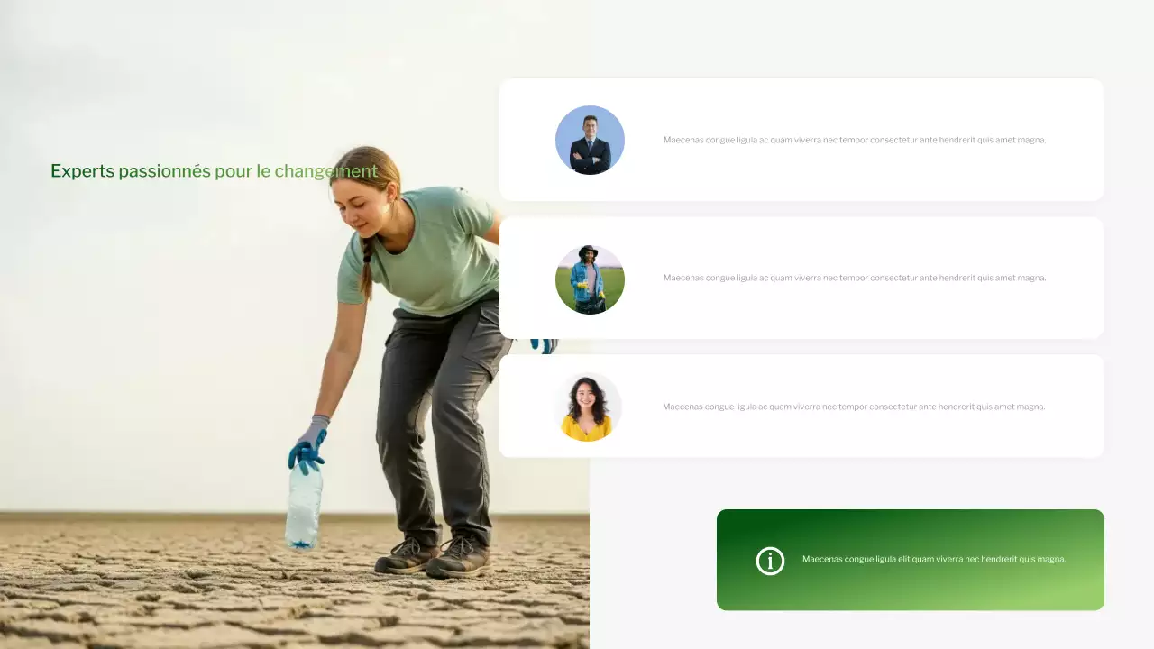 Présentation du dégradé vert moderne sur la durabilité