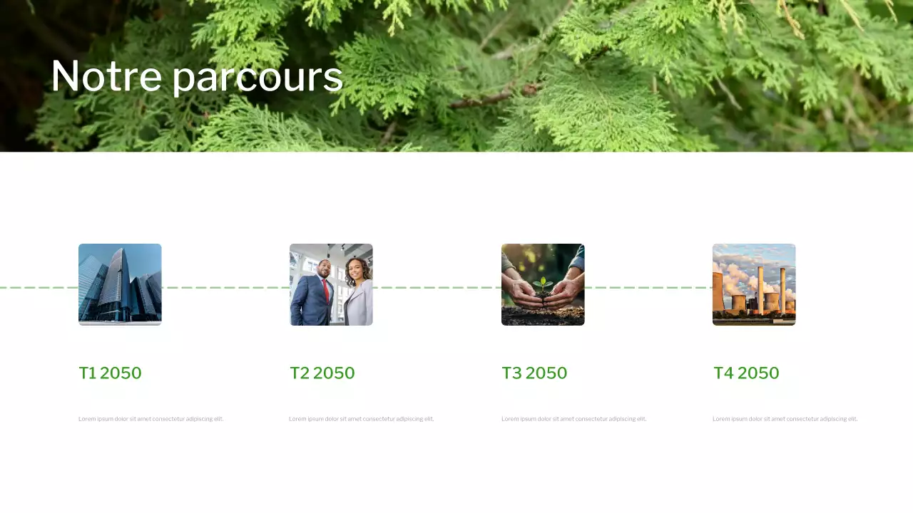 Présentation du dégradé vert moderne sur la durabilité