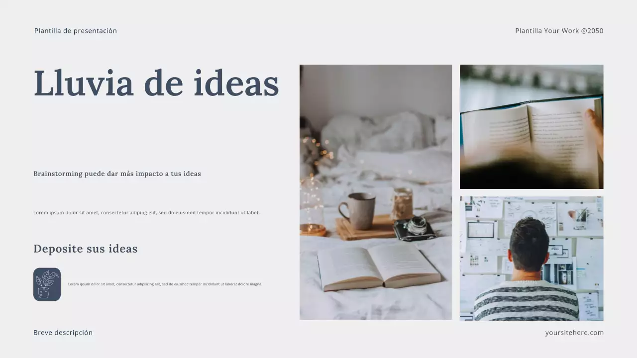 Presentación de narrativa moderna en gris