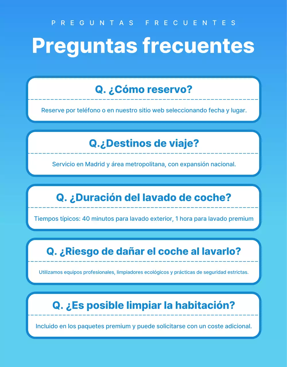 Anuncio de lavado de autos moderno azul