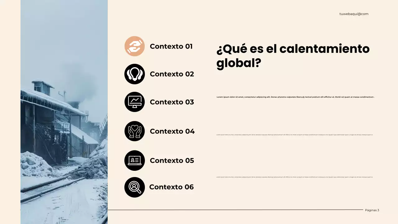 Presentación del clima moderno sobre el calentamiento global