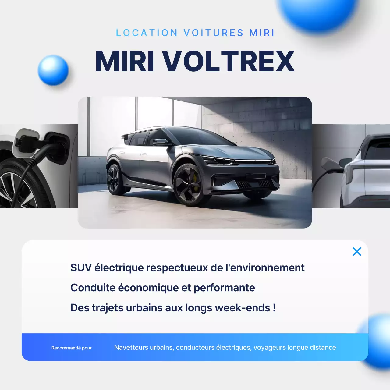 Publicité pour une voiture moderne bleu ciel