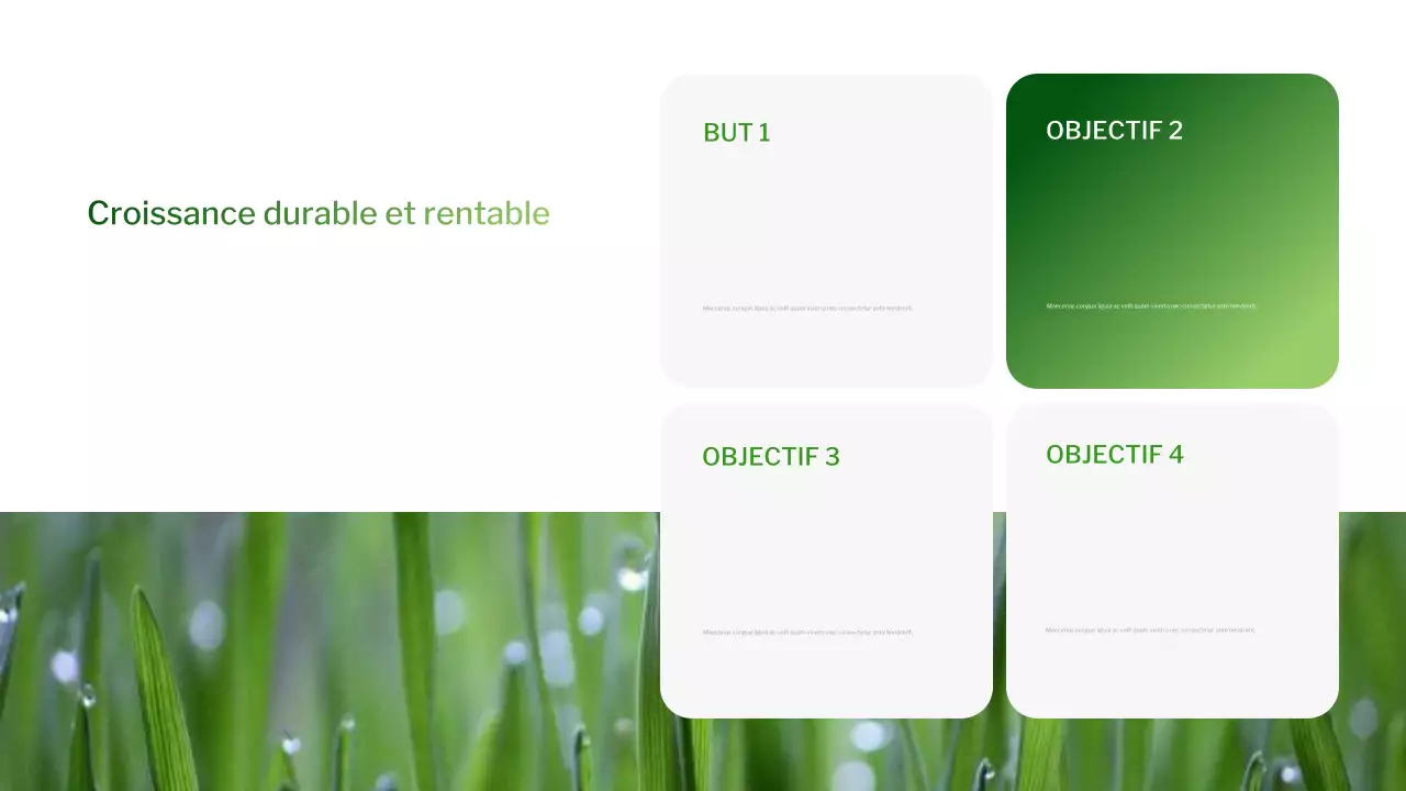 Présentation du dégradé vert moderne sur la durabilité