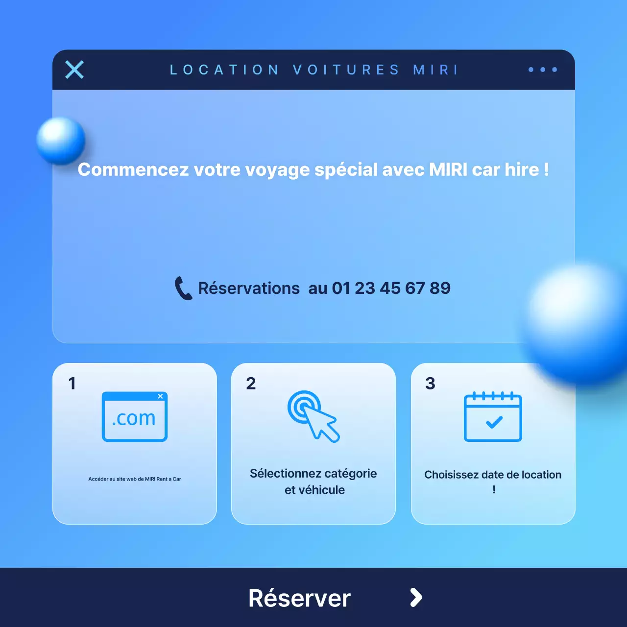 Publicité pour une voiture moderne bleu ciel