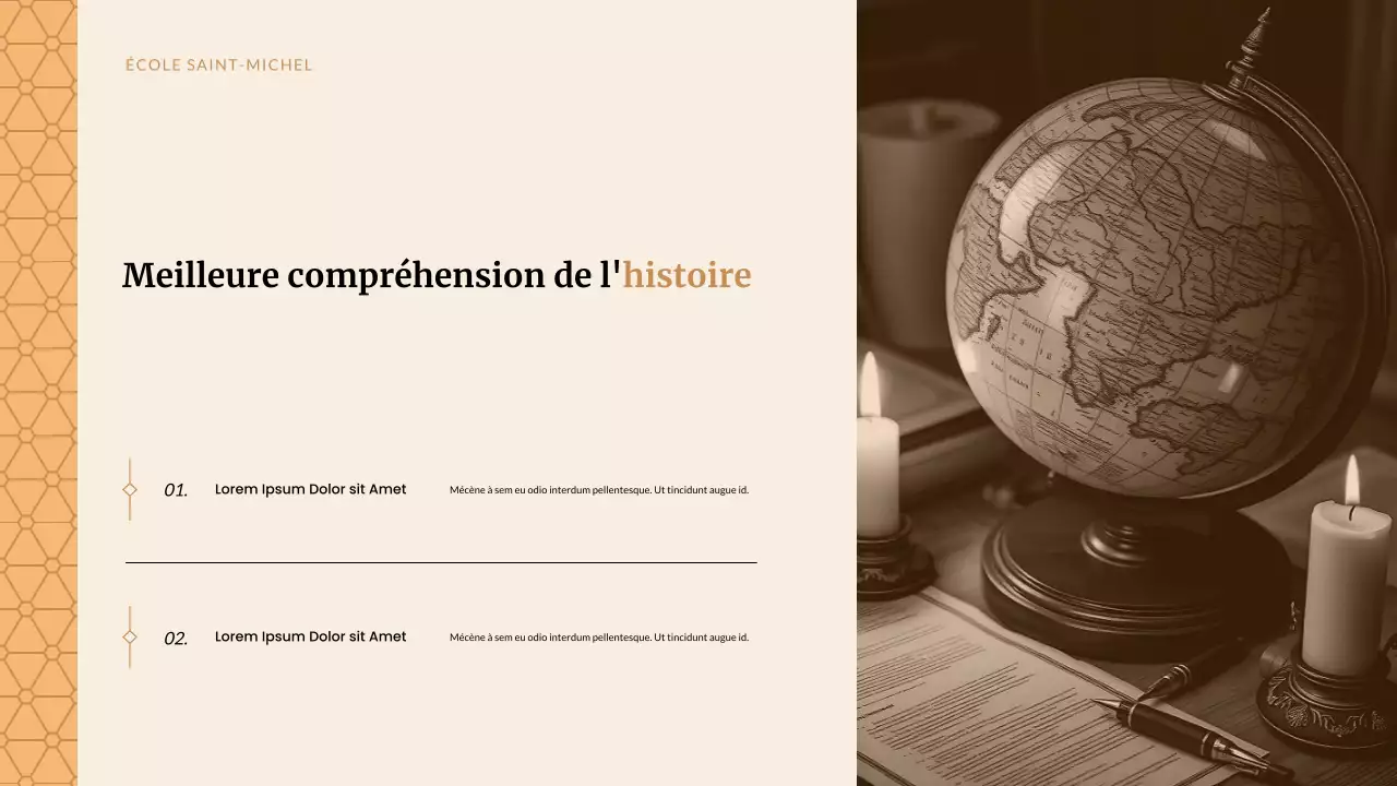 Présentation des études historiques classiques beiges