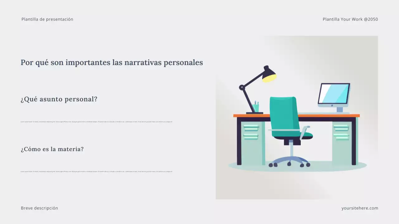 Presentación de narrativa moderna en gris