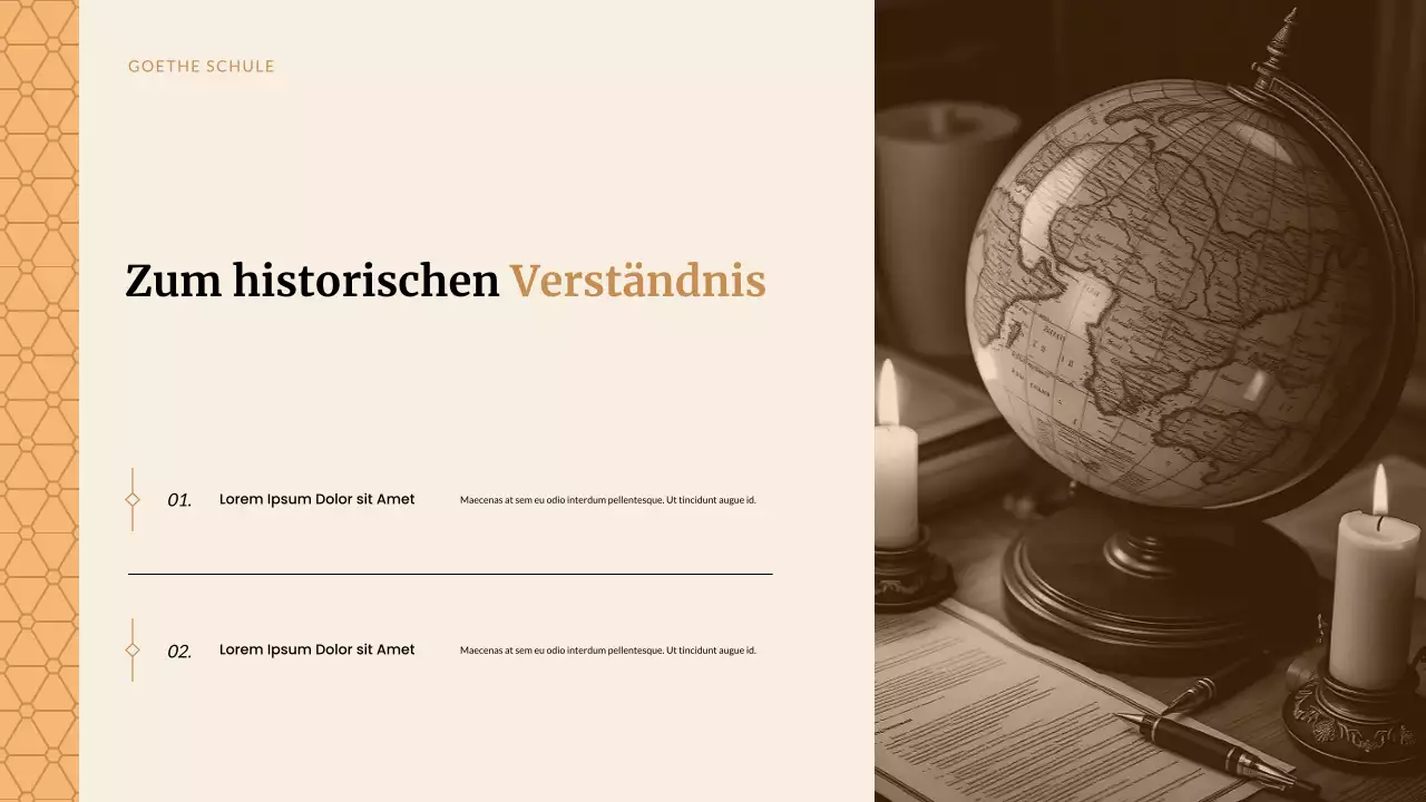 Beige Klassische Historische Studien Präsentation