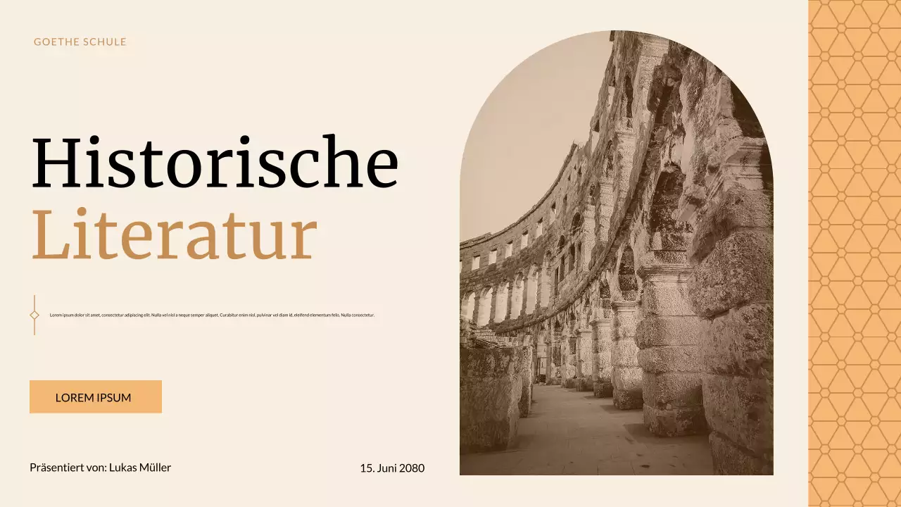 Beige Klassische Historische Studien Präsentation