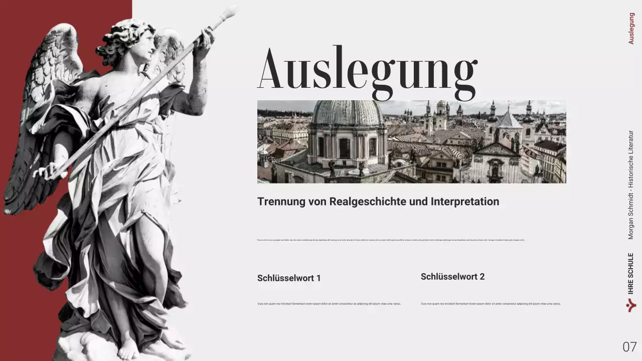 Webpräsentation zur modernen historischen Literatur