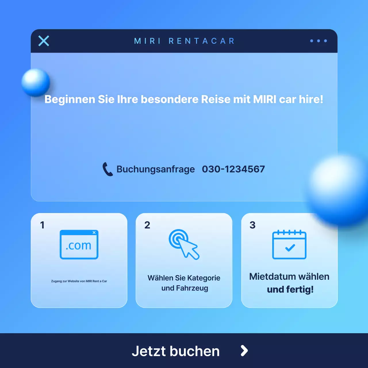 Himmelblaue moderne Autowerbung
