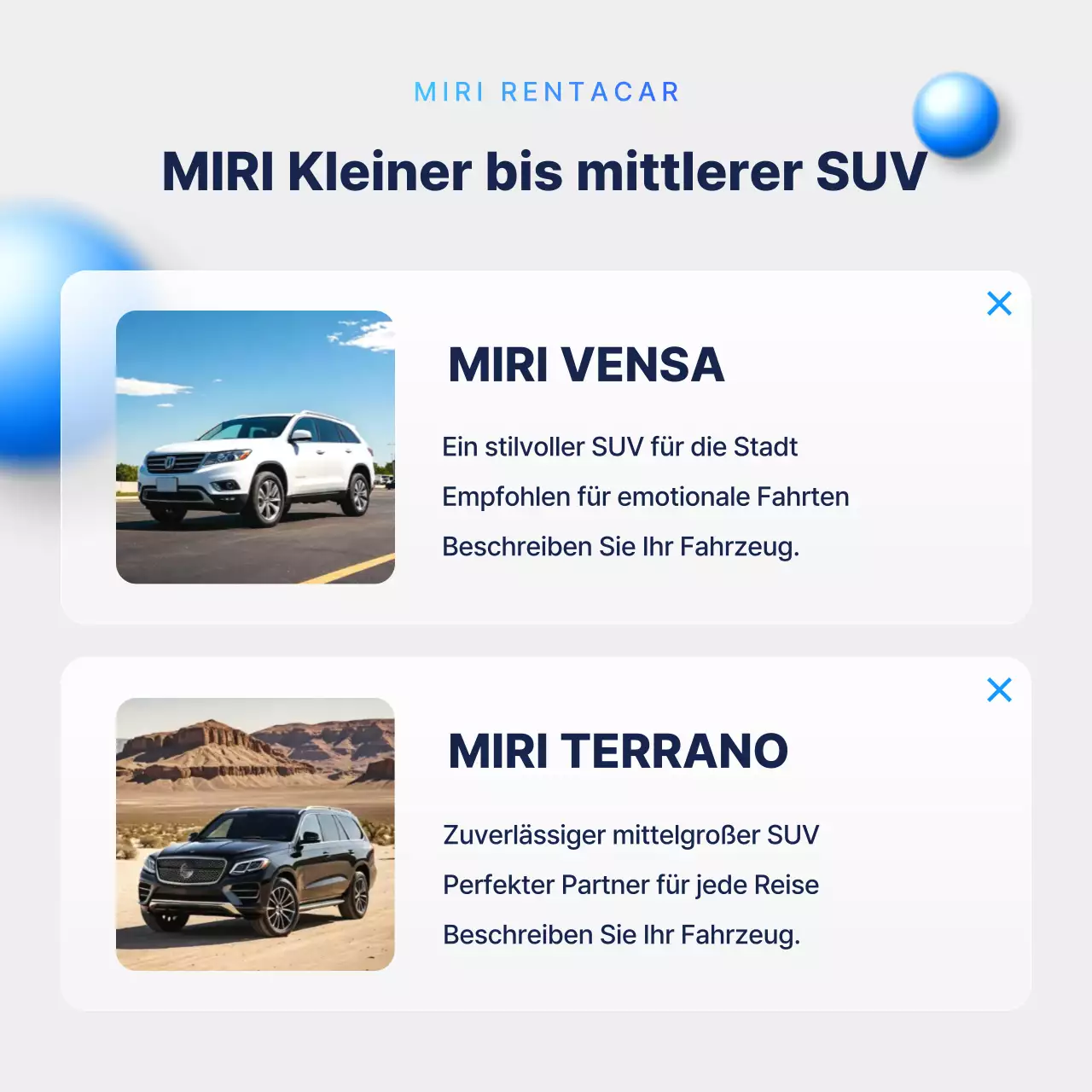 Himmelblaue moderne Autowerbung
