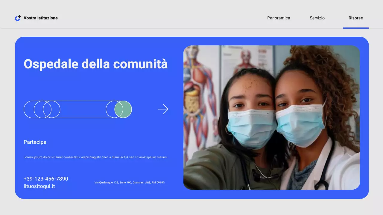 Presentazione dei servizi ospedalieri locali professionali moderni blu e verdi