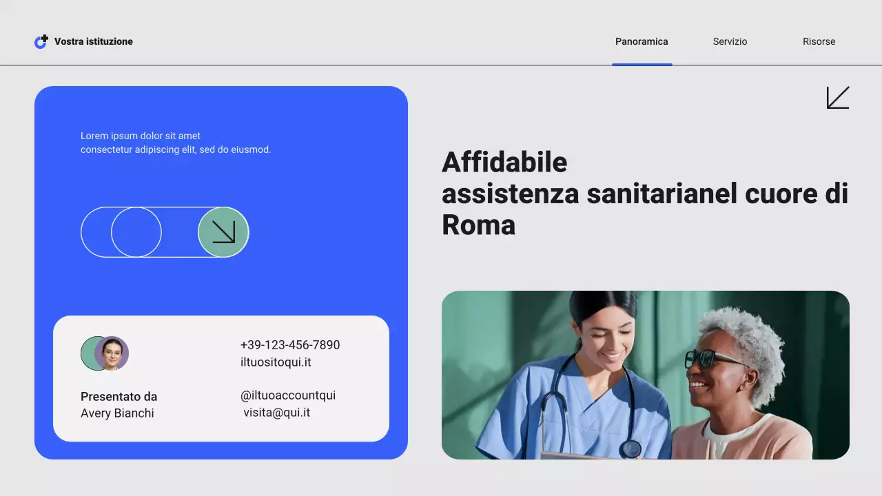 Presentazione dei servizi ospedalieri locali professionali moderni blu e verdi
